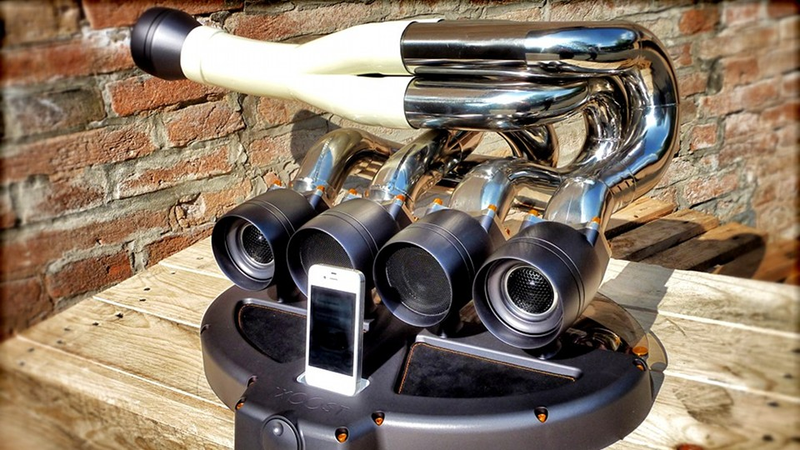 Illustration for article titled The Hot Rod of iPhone Speaker Docks Is Actually Made From Hot Rod Parts